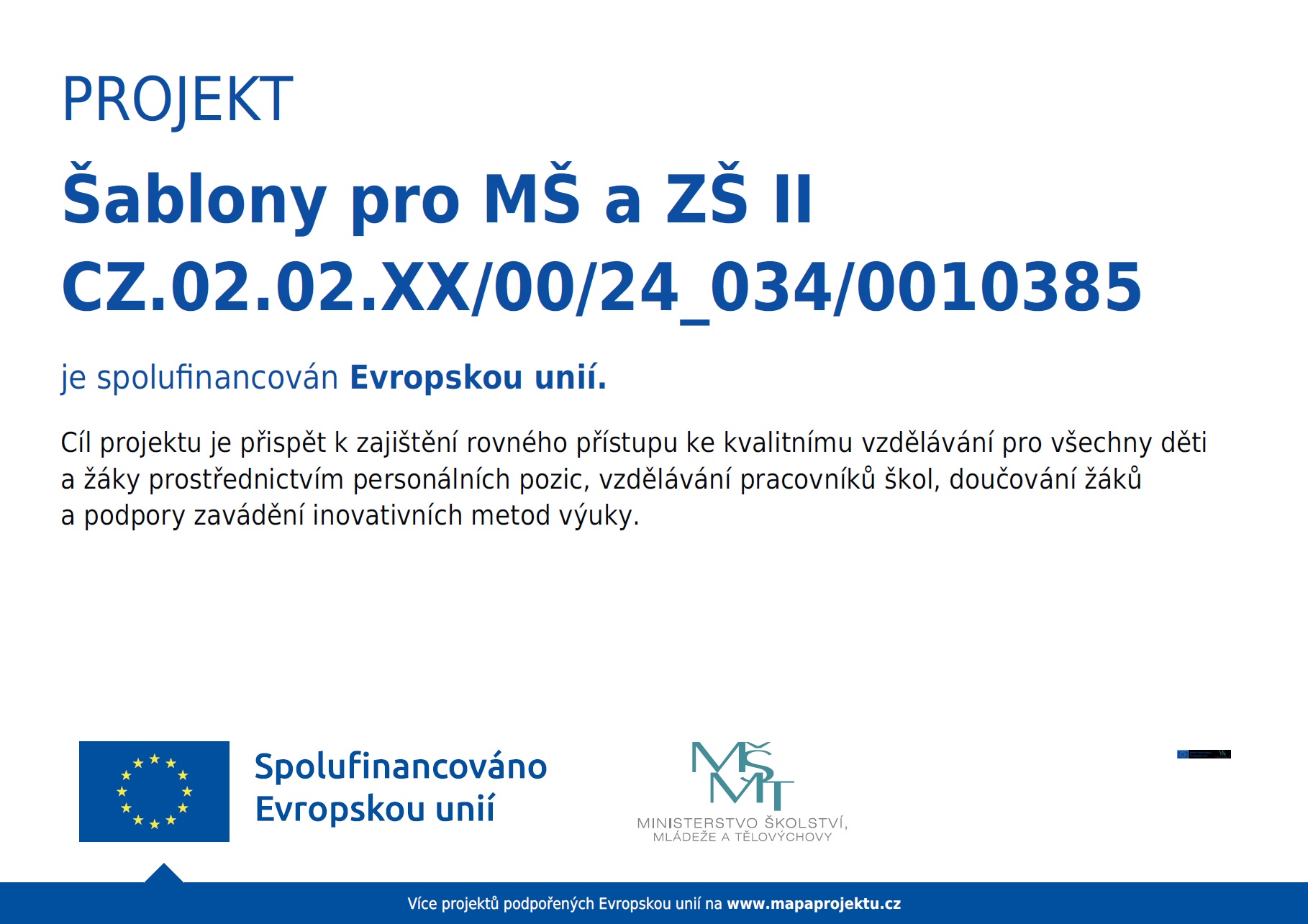 JAK II logo dotace ZS Moravany
